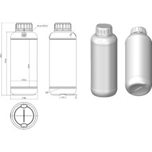 Güvenç Ambalaj 100 Adet - 1000ml Beyaz Polietilen Tarım Şişesi  Kilitli Kapaklı