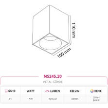 Nevo Sıva Üstü LED Spot Siyah Bakır NS245