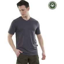 Alpinist Vortex Erkek T-Shirt Antrasit, V Yaka Tişört