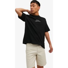 Jack & Jones Jorgrocery Tee Ss Crew Neck Erkek Siyah Tişört