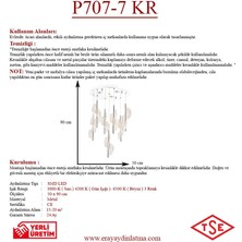 Eray Aydınlatma P7077-6+1 7li Krom Sarkıt LED Avize(Beyaz Işık -Sarı Işık - Gün Işığı)