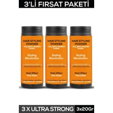 Fontenay Saç Şekillendirici Pudra Toz Wax Ultra Strong Turuncu 20GR X3 + Geniş Aralıklı Wax Tarağı 4'lü Set