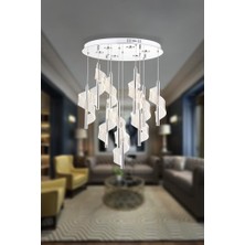 Eray Aydınlatma P7077-10 10LU Krom Sarkıt LED Avize(Beyaz Işık -Sarı Işık - Gün Işığı)
