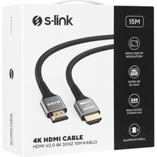 S-Link SLX-HD4K15 19+1 HDMI To HDMI 15M Metal V2.0 4K (4096*2160) 30Hz Kablo