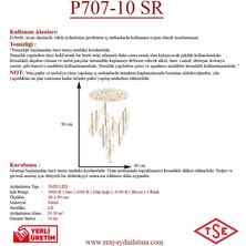 Eray Aydınlatma P7077-10 10LU Sarkıt LED Avize(Beyaz Işık -Sarı Işık - Gün Işığı)