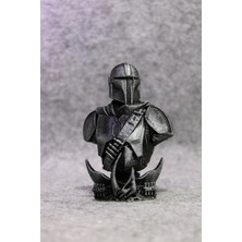 Pwul Works Mandalorian 10 cm Plastik Büst Figür Film Temalı Özgün Tasarım Koleksiyon Parçası