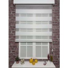 Stil Perde Zebra Perde Beyaz  ( Geniş Pile - Etek Dilimsiz )