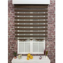 Stil Perde Zebra Perde Lüks Bambu Kahverengi ( Etek Dilimli )