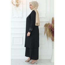 Amine Hüma Filiz Tesettür Abiye Siyah