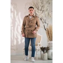 Akçaylar Slimfit Astarlı Baharlık Kemerli Erkek Trençkot