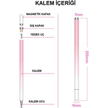 MobaxAksesuar Dokunmatik Tablet Telefon Kalemi +1 Yedek Uç Renk Geçişli Passive Stylus Bilgisayar Kalem