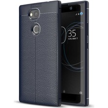 Heptek İletişim Sony Xperia Xa2 Kılıf Deri Görünümlü Renk Atmayan Dayanaklı Silikon Kapak (Niss)