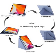 Ivoomi Samsung Galaxy Tab A8 10.5 SM-X200 2021 X205 X207 Tablet Kılıfı Kalem Bölmeli Yumuşak Silikon Trifolding Üçgen Standlı Lüx Case Smart Cover