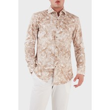 Boss Desenli Streç Pamuklu Slim Fit Gömlek Erkek Gömlek 50490034 260