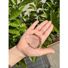 Asya Gems Mix Rutil Kuvars Doğal Taş Makrome Bileklik