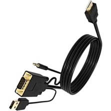 Yesper HDMI To VGA Kablo Dönüştürücü Adaptörü Pc Masaüstü Monitör Video Için 1080P 6ft Ses + Güç 10FT (Yurt Dışından)