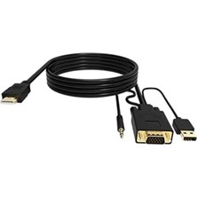 Yesper HDMI To VGA Kablo Dönüştürücü Adaptörü Pc Masaüstü Monitör Video Için 1080P 6ft Ses + Güç 10FT (Yurt Dışından)