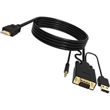 Yesper HDMI To VGA Kablo Dönüştürücü Adaptörü Pc Masaüstü Monitör Video Için 1080P 6ft Ses + Güç 10FT (Yurt Dışından)