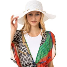 Saria Moda Deniz Kabuğu Geniş Hasır Şapka