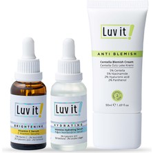 Luv it! Yoğun Nemlendirici Serum + C Vitamini Serumu + Centella Özlü Leke Kremi (3'lü Cilt Bakım Seti)