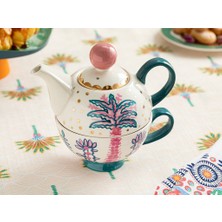 English Home Love Wish New Bone China Demlık Seti Pembe - Mavi 400 ml