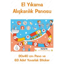 Msticker Eğlenceli ve Eğitici El Yıkama Eğitimi Sticker Panosu 30 x 40 cm