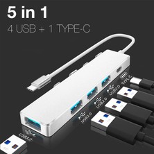 Teknoexpress 5in1 Type C Girişi Macbook Pro 13,14,15,16 Uyumlu USB Çoğaltıcı Veri Aktarım Cihazı Çevirici Adaptör