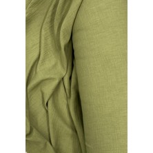 Nefertiya Keten Kumaş - Organik Kumaş - Perde Kumaşı - Ince Keten - Kıyafet Için Kumaş Örtü Haki Yeşil 82