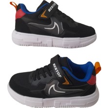 Best Of Bestof Siyah-Beyaz Cırtlı Çocuk Sneaker BEST526322