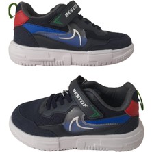 Best Of Bestof Lacivert-Beyaz Cırtlı Çocuk Sneaker BEST526322