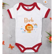 Bk Kids Kişiye Özel Isimli 5 Parça Kırmızı Bebek Body Zıbın ve Battaniye Hediye Seti, Yeni Doğan Bebek Giyim Hediyesi-7