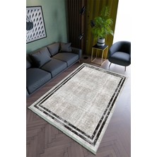 10 Post Online Salon Halısı Modern Gri Siyah Krem Yolluk Kaymaz Yuvarlak Oval Kesme Ince Yıkanabilir Halı