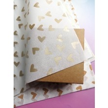 Tuğset Etiket Kalpli Gold Desenli Pelur Kağıdı 50X70 cm 100 Adet