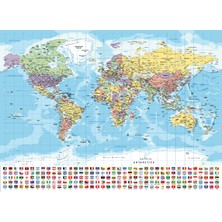 Blue Focus 1000 Parça Puzzle - World Map  (Dünya Haritası)