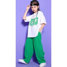 Kids Face Özel Tasarım I Dont Sleep Baskılı %100 Pamuk Ispanyol Paça Hip Hop Kız Çocuk Yazlık Eşofman Takımı