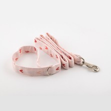 Lusi Doog Köpek Gezdirme Kayışı Pembe Kalp Desenli (2 Beden)
