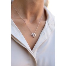 Sunshine Swarovski Taşlı Gümüş Kalpli Kolye