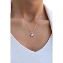 Sunshine Swarovski Tek Taşlı Gümüş Kolye