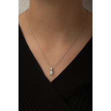 Sunshine Swarovski Zirconia Baget Taşlı Gümüş Kolye