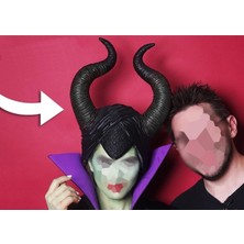 Turansoy Craft Malefiz Boynuzlu Kask Kafalık Maske Maleficent