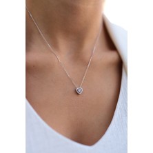 Sunshine Swarovski Taşlı Gümüş Kalp Kolye