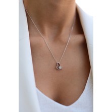 Sunshine Swarovski Taşlı Gümüş Kalp Kolye