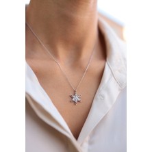 Sunshine Swarovski Taşlı Gümüş Kar Tanesi Kolye