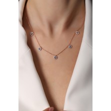 Sunshine 925 Ayar Gümüş Nazar Boncuklu Zirkon Taşlı Kolye