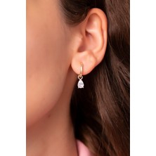 Sunshine 925 Ayar Gümüş Damla Zirkon Taşlı Çift Renk Küpe