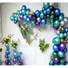 Eğlence Marketi 3 Metre Zincirli Krom Balon Doğum Günü Seti Karışık KB1239