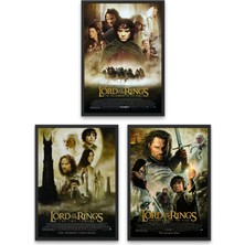 NOKEM 3'lü Set Lord of the Rings Tabloları & Setli Çerçeveli Yüzüklerin Efendisi Tabloları DFKNKM1