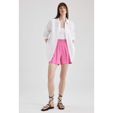 DeFacto Paperbag Yüksek Bel Geniş Paça Viskon Şort T0883AZ23HS