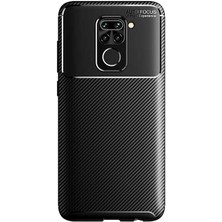 Heptek İletişim Xiaomi Redmi Note 9 Kılıf Kamera Çıkıntılı Karbon Fiber Dokulu Renk Atmaz Koruyucu Kapak (Negro)