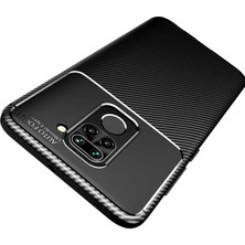 Heptek İletişim Xiaomi Redmi Note 9 Kılıf Kamera Çıkıntılı Karbon Fiber Dokulu Renk Atmaz Koruyucu Kapak (Negro)